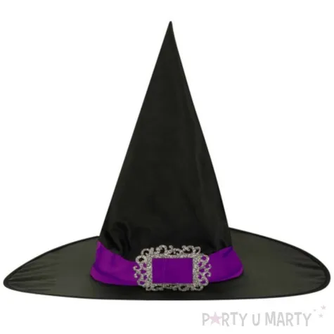 kapelusz czarownica z fioletowym pasem czarny amscan