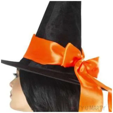 kapelusz czarownica z pomaranczowa kokarda smiffys