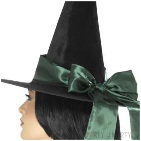 kapelusz czarownica z zielona kokarda smiffys