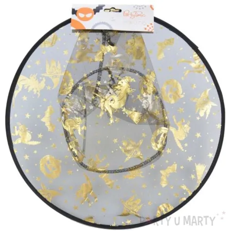 kapelusz czarownica zlote wiedzmy i dynie czarny arpex