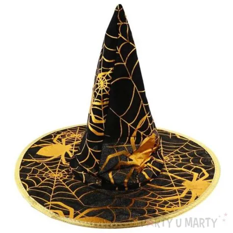 kapelusz czarownicy w zlotej pajeczynie