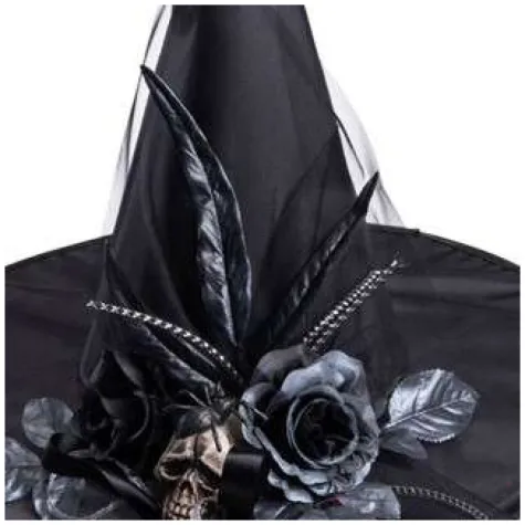 kapelusz czaszka z piorami czarny carnival toys