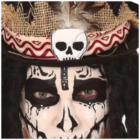 kapelusz czaszka z piorami guirca