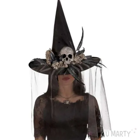 kapelusz czaszki szare z welonem carnival toys