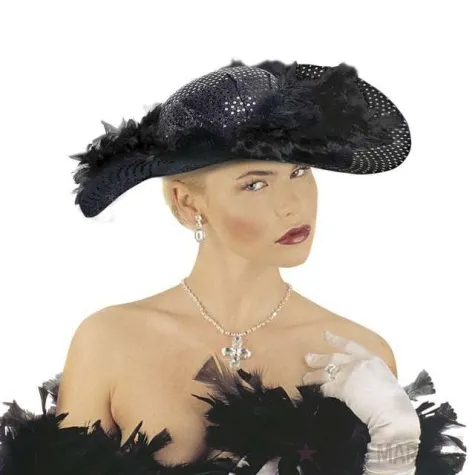 kapelusz dama retro czarny widmann