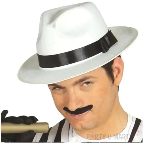 kapelusz gangster bialy guirca