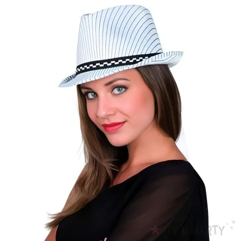 kapelusz gangster bialy partytino