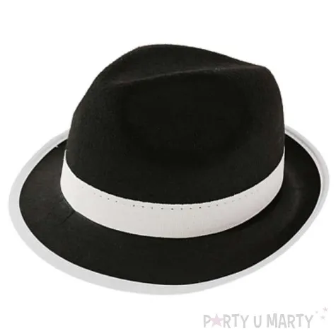 kapelusz gangster czarny z lamowka