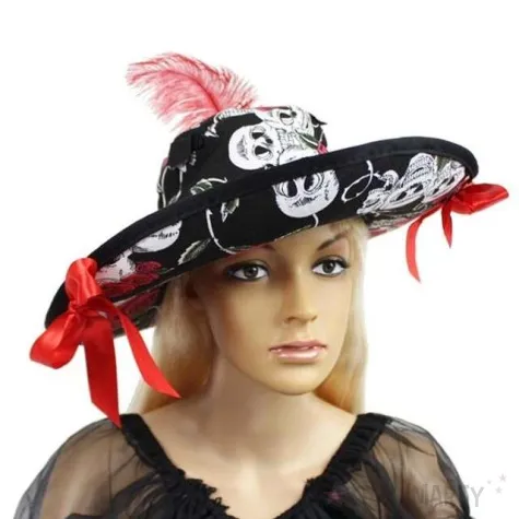 kapelusz halloween czaszki i roze godan