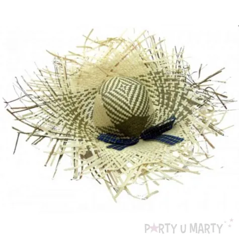 kapelusz hawajski pleciony z kokarda aster