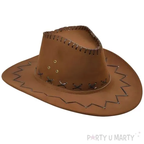 kapelusz kowboj brazowy partytino