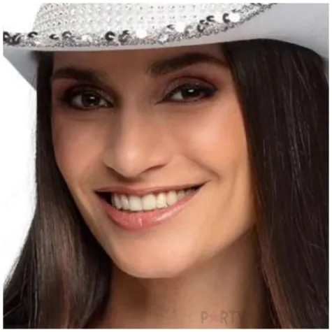 kapelusz kowboj cekiny bialy boland