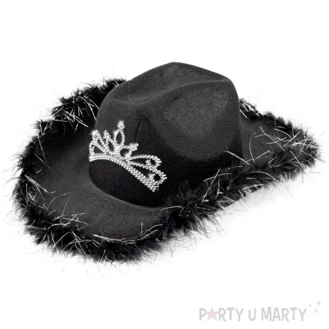 kapelusz kowboj tiara i marabou czarny widmann