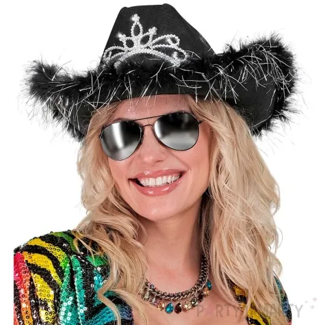 kapelusz kowboj tiara i marabou czarny widmann