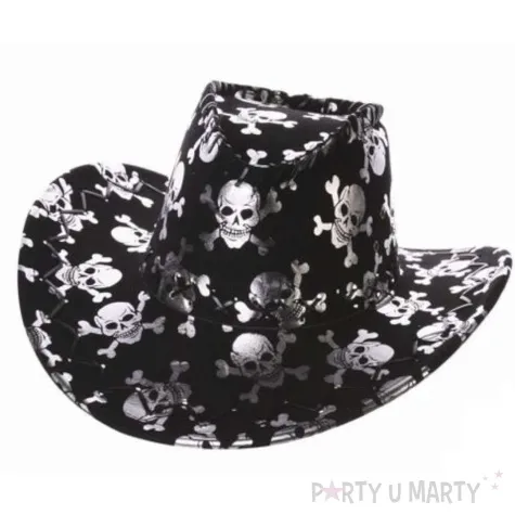 kapelusz kowboj w czaszki czarny party tino
