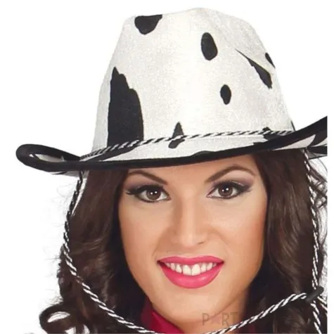 kapelusz kowboj w laty bialy guirca