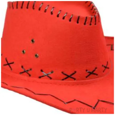 kapelusz kowboj welur czerwony arpex