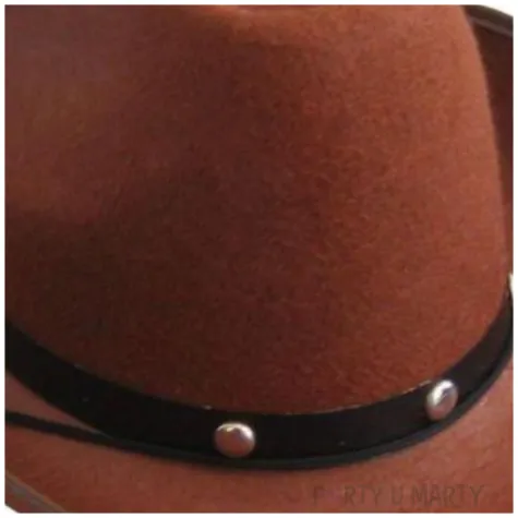 kapelusz kowboj z cwiekami brazowy aster 56 cm