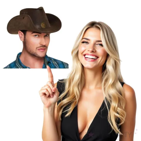 kapelusz kowboj z gwiazda brazowy boland