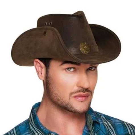 kapelusz kowboj z gwiazda brazowy boland