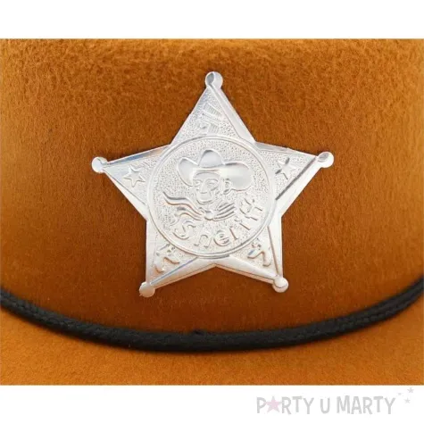 kapelusz kowboj z gwiazda brazowy roz s