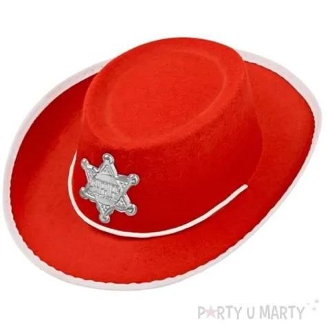 kapelusz kowboj z gwiazda czerwony widmann