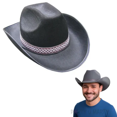 kapelusz kowboj z opaska czarny party tino