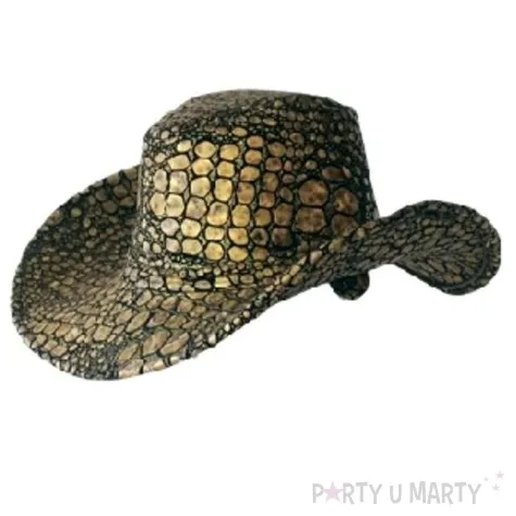 kapelusz kowboj zloty waz