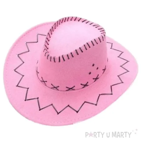 kapelusz kowbojka rozowy partytino