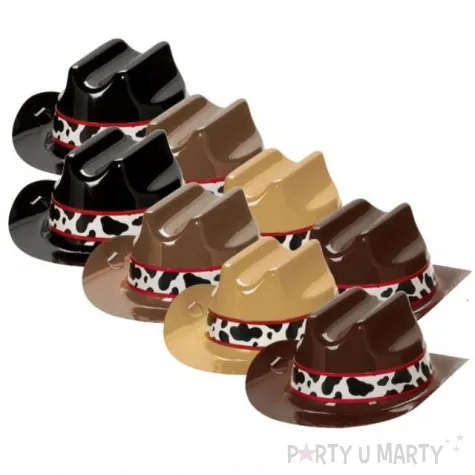 kapelusz maly kowboj plastikowy amscan 8 szt