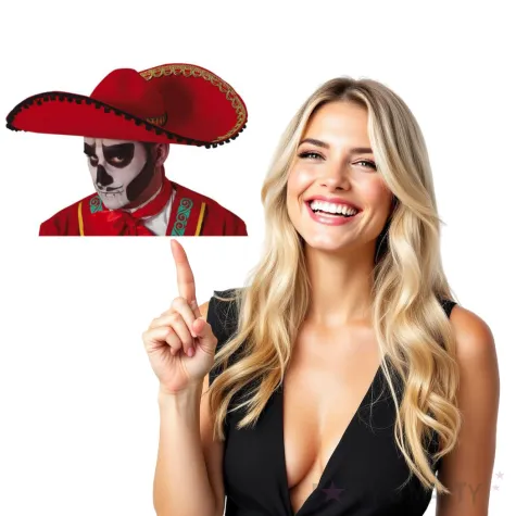 kapelusz meksykanskie sombrero czerwone guirca