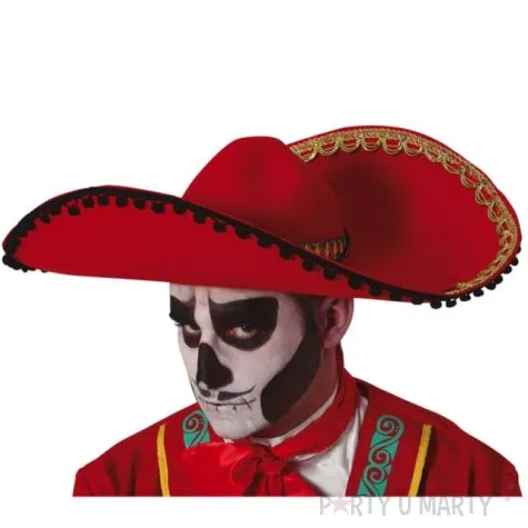 kapelusz meksykanskie sombrero czerwone guirca