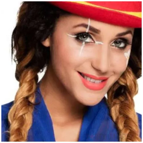 kapelusz melonik klauna w kropki czerwony partytino