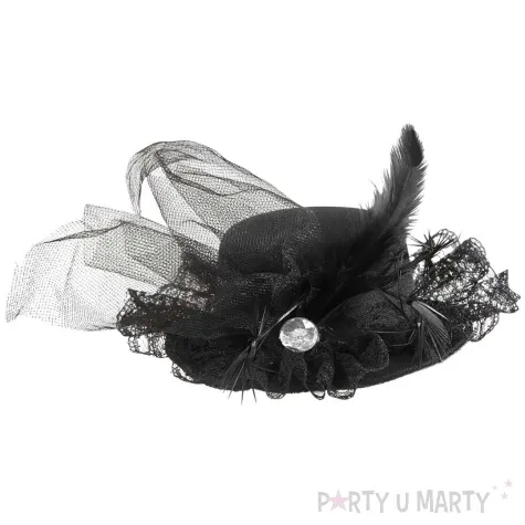 kapelusz mini retro lata 20 czarny widmann