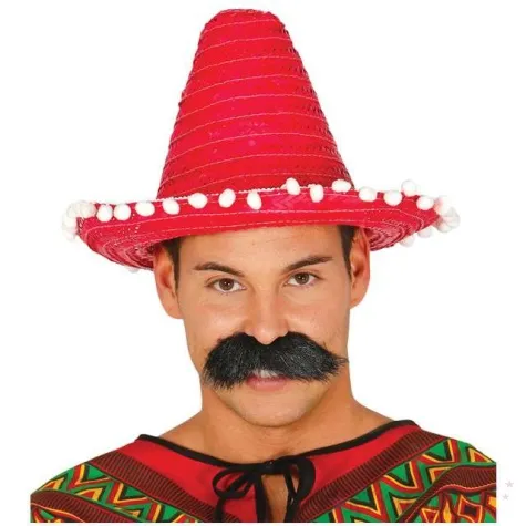 kapelusz mini sombrero czerwony guirca 33 cm