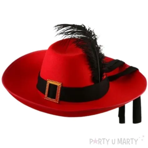 kapelusz muszkieter czerwony partytino