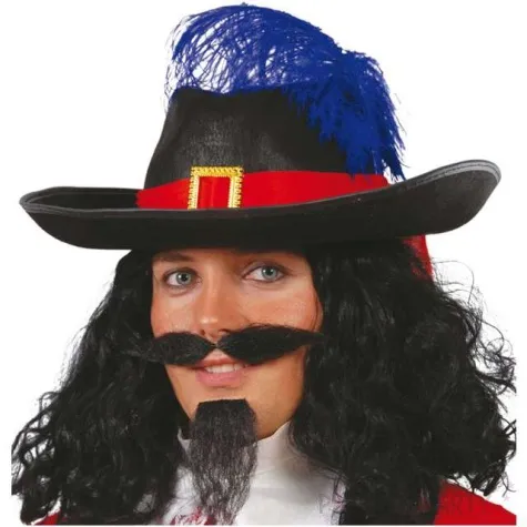 kapelusz muszkieter z niebieskim piorkiem guirca