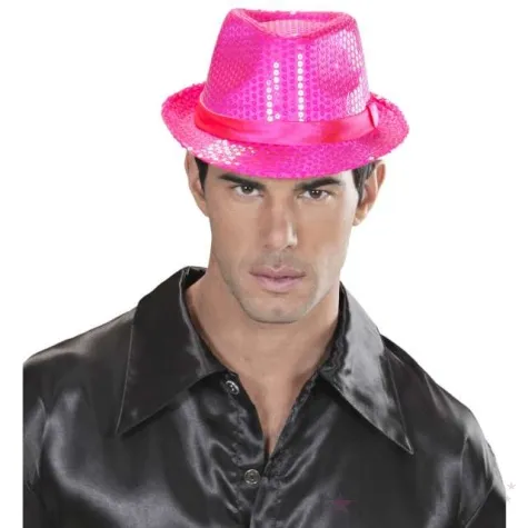 kapelusz neon fedora rozowy widmann