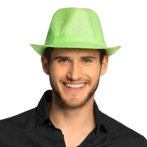 kapelusz neon fedora zielony boland