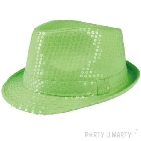 kapelusz neon fedora zielony boland