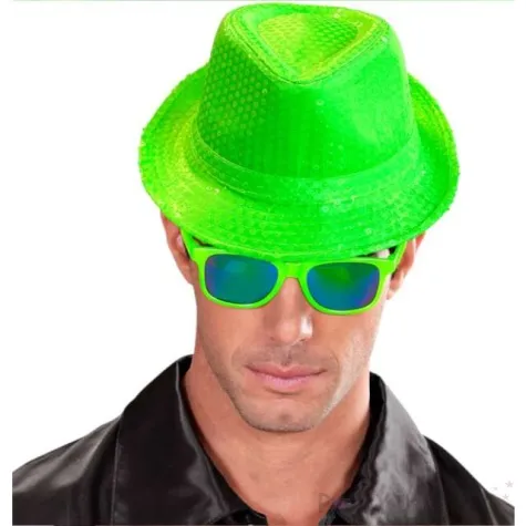 kapelusz neon fedora zielony widmann