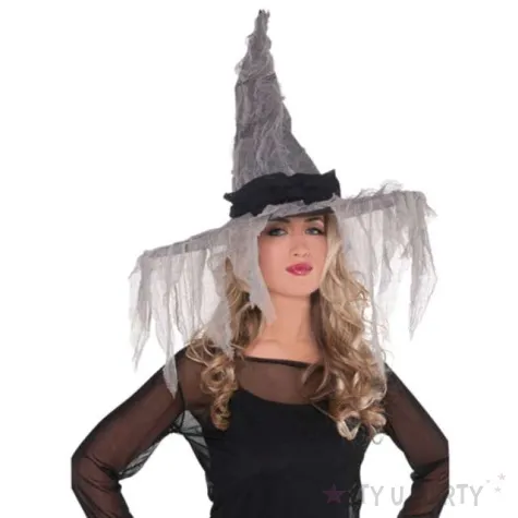 kapelusz pajecza czarownica szary amscan