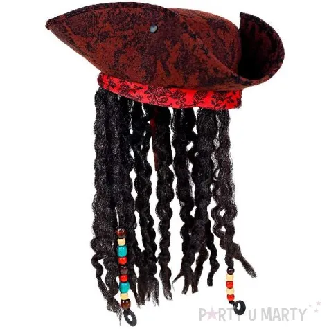 kapelusz piracki z lokami brazowy widmann