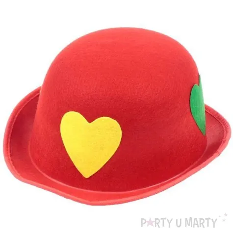 kapelusz serca czerwony filcowy godan