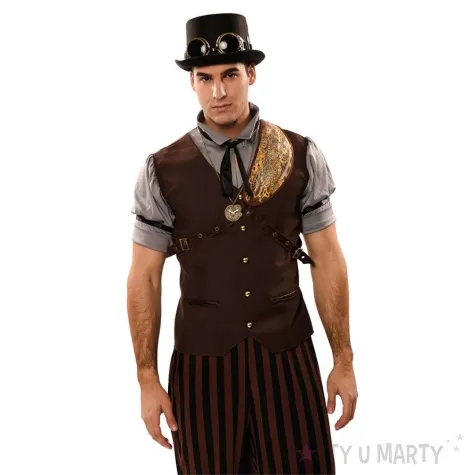 kapelusz steampunk z okularami czarny fyasa