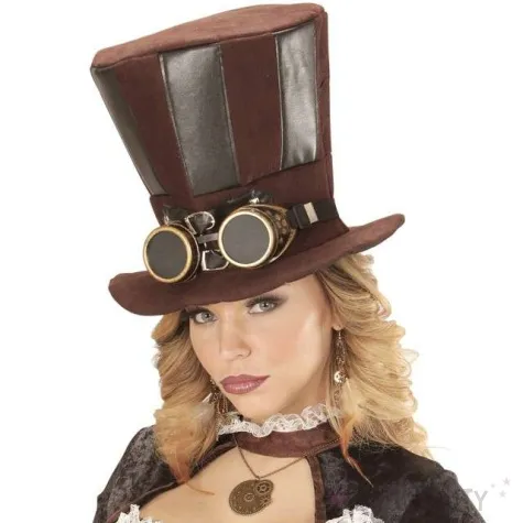 kapelusz steampunk z okularami widmann