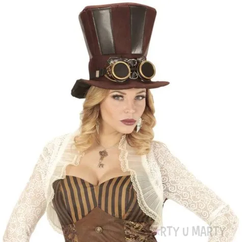 kapelusz steampunk z okularami widmann