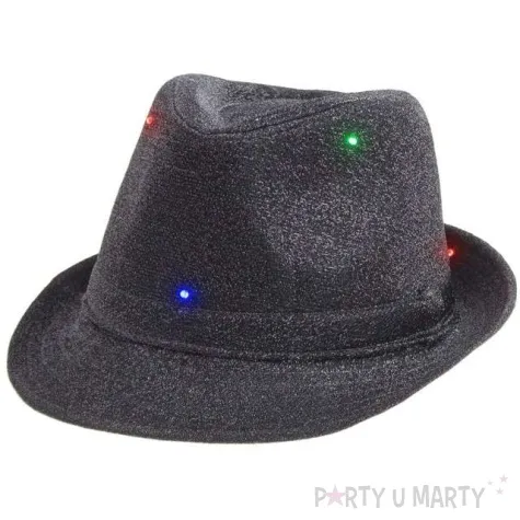 kapelusz swiecacy czarny brokat
