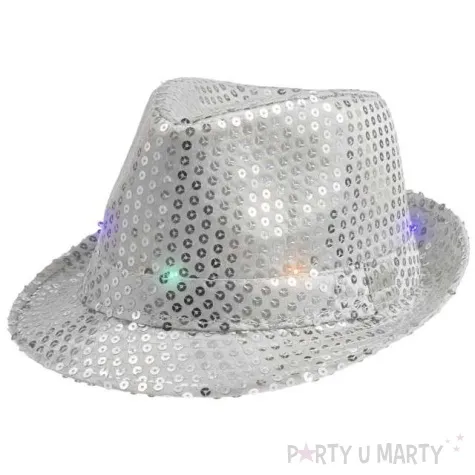kapelusz swiecacy srebrny