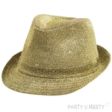 kapelusz swiecacy zloty brokat